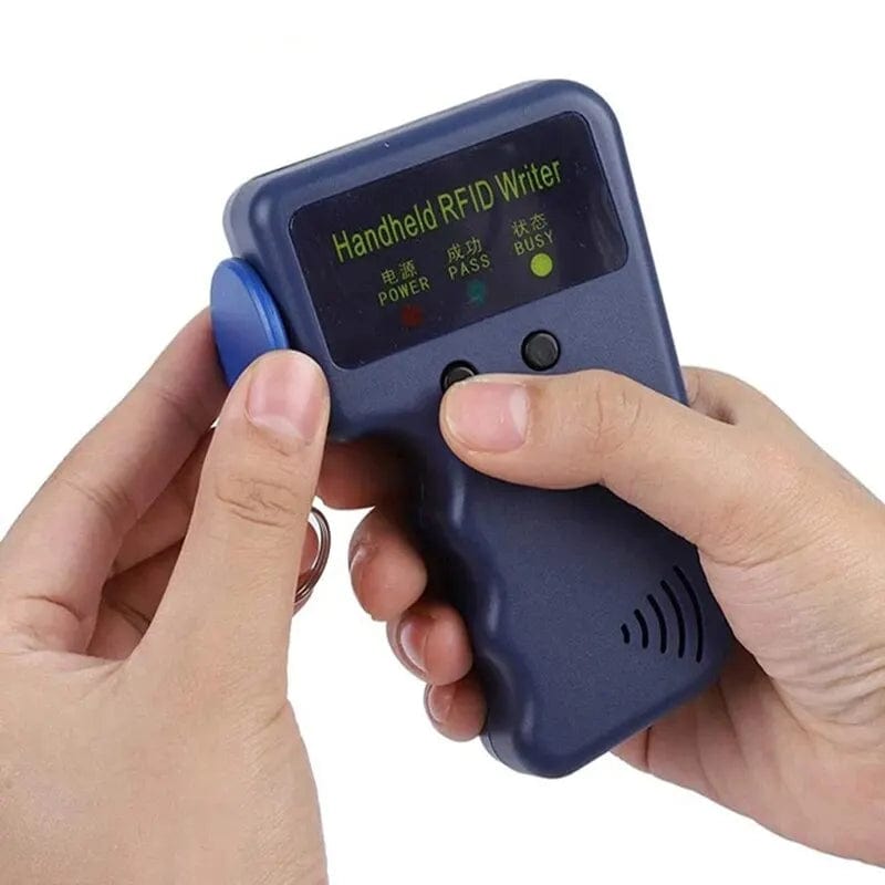 Planet Gates With 2 Keys Repetitive Handheld 125KHz EM4100 5200 RFID ID Card Writer Copier Duplicator Programmer + 2pcs T5577 Rewritable Keyfobs Tags