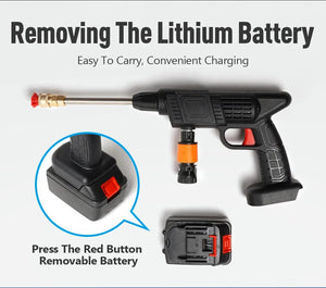 Planet Gates With 96HV Battery Portable High Pressure Water Gun Cleaning Car Wash Machine Garden Watering Hose Nozzle Sprinkler Foam Water Gun 96HV Big Battery