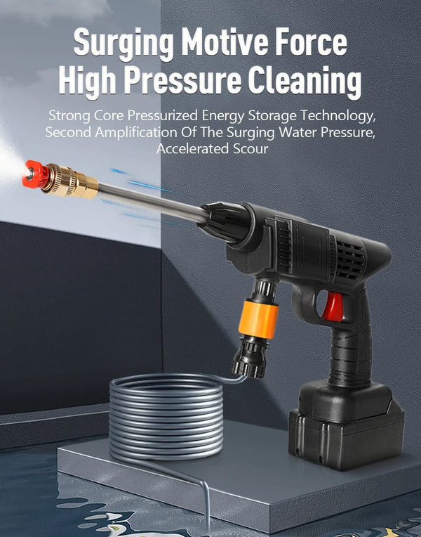 Planet Gates With 96HV Battery Portable High Pressure Water Gun Cleaning Car Wash Machine Garden Watering Hose Nozzle Sprinkler Foam Water Gun 96HV Big Battery