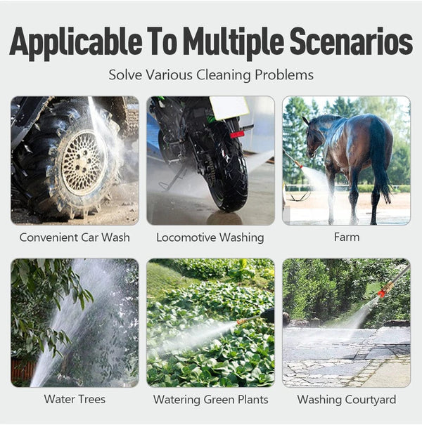 Planet Gates With 96HV Battery Portable High Pressure Water Gun Cleaning Car Wash Machine Garden Watering Hose Nozzle Sprinkler Foam Water Gun 96HV Big Battery