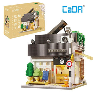 Planet Gates With box 2 Cada LED City Japanese Street View Bricks Shop LED Japanese Steamed Bun House Architecture Building Blocks Summer Cafe Toys