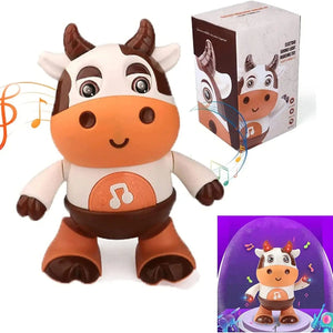 Planet Gates with box Dancing Cow Musical Toys Movable Baby Cow Toy with Music and LED Lights Baby Toys 6 to 12 Months Children Educational Toys