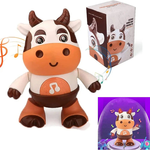 Planet Gates with box Dancing Cow Musical Toys Movable Baby Cow Toy with Music and LED Lights Baby Toys 6 to 12 Months Children Educational Toys