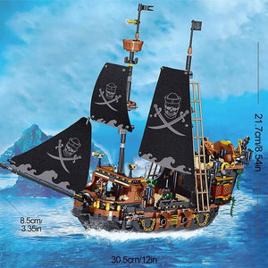 Planet Gates With Box Pirate Ship Building Blocks Sailing Storm Ship MOC Model Bricks Kits Creative Desktop Decoration Children's Educational DIY Toys