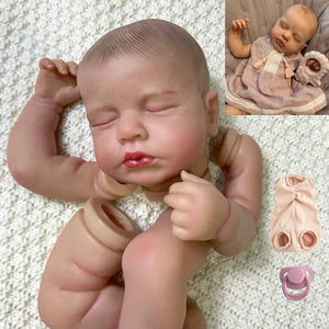 Planet Gates With Cloth Body 20 Inch Reborn LouLou 3D Skin Painted Kit With Rooted Eyelashes and Cloth Body Unassembled Reborn Baby Doll Parts DIY Molds