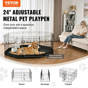 Planet Gates with Cover and Pad / 24inch / United States VEVOR Dog Playpen 8 Panels Foldable Metal Dog Exercise Pen Pet Fence with Bottom Pad Cover for Puppy Outdoor Camping Yard Kennel