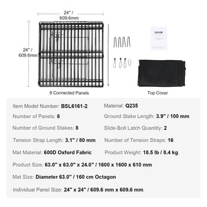 Planet Gates with Cover and Pad / 24inch / United States VEVOR Dog Playpen 8 Panels Foldable Metal Dog Exercise Pen Pet Fence with Bottom Pad Cover for Puppy Outdoor Camping Yard Kennel
