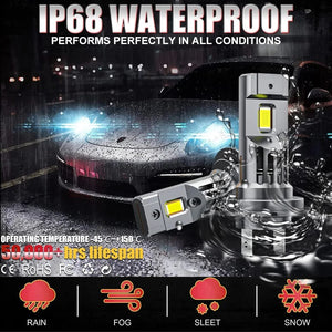 Planet Gates With Fan / 6000K White / H7 H7 LED CANBUS Light Mini Head Lamp 1:1 Size Wireless H7 Car LED Headlight Bulbs Error Free with Fan 6000K White