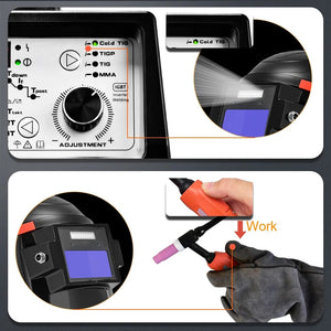 Planet Gates With HV009 Helmet / canada HZXVOGEN Cold TIG Welding Machine HBT2000PII 145A Pulse 1-900ms Adjustment TIG HF TIG Spot TIG ARC Stick Welder soldadora tig