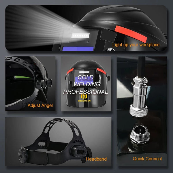 Planet Gates With HV009 Helmet / canada HZXVOGEN Cold TIG Welding Machine HBT2000PII 145A Pulse 1-900ms Adjustment TIG HF TIG Spot TIG ARC Stick Welder soldadora tig