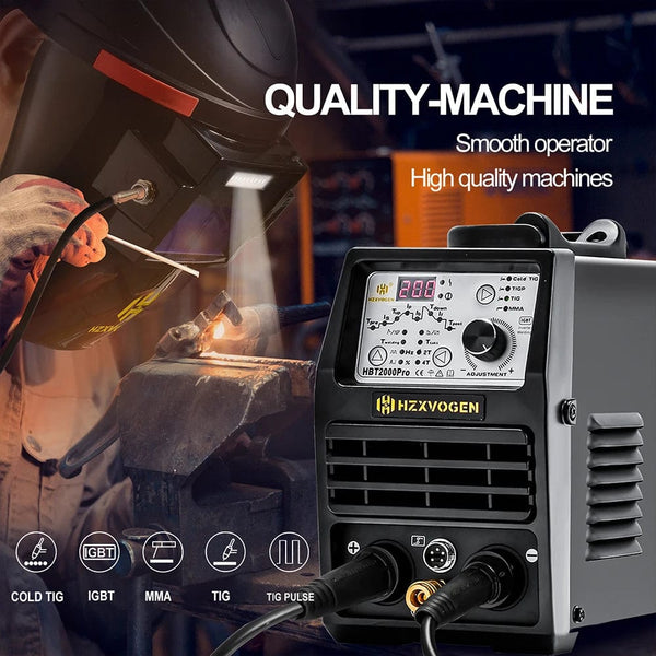 Planet Gates With HV009 Helmet / canada HZXVOGEN Cold TIG Welding Machine HBT2000PII 145A Pulse 1-900ms Adjustment TIG HF TIG Spot TIG ARC Stick Welder soldadora tig