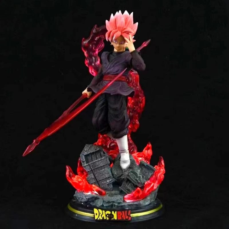 Planet Gates With lights no box 28CM Dragon Ball Z Zamasu Figure Black Goku PVC Action Figures GK Statue with Light Base Collection Model Toys for Children Gift