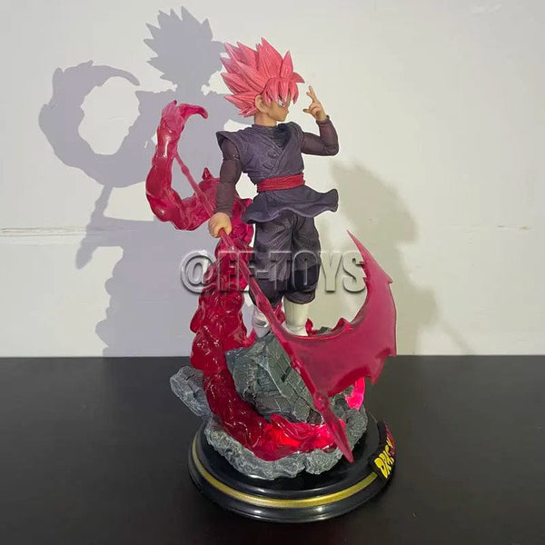 Planet Gates With lights no box 28CM Dragon Ball Z Zamasu Figure Black Goku PVC Action Figures GK Statue with Light Base Collection Model Toys for Children Gift