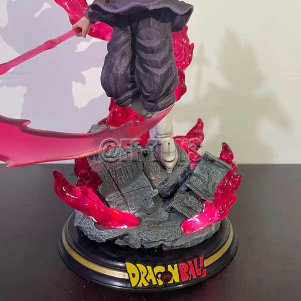 Planet Gates With lights no box 28CM Dragon Ball Z Zamasu Figure Black Goku PVC Action Figures GK Statue with Light Base Collection Model Toys for Children Gift
