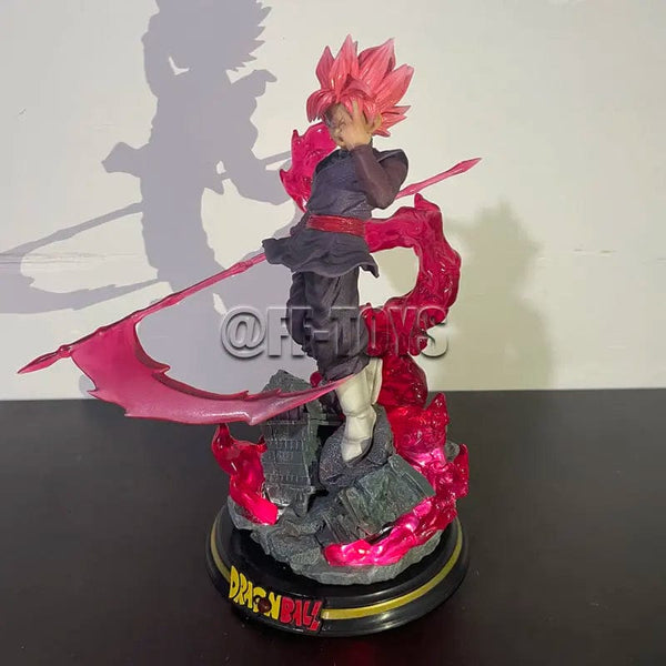 Planet Gates With lights no box 28CM Dragon Ball Z Zamasu Figure Black Goku PVC Action Figures GK Statue with Light Base Collection Model Toys for Children Gift