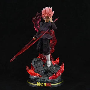 Planet Gates With lights no box 28CM Dragon Ball Z Zamasu Figure Black Goku PVC Action Figures GK Statue with Light Base Collection Model Toys for Children Gift