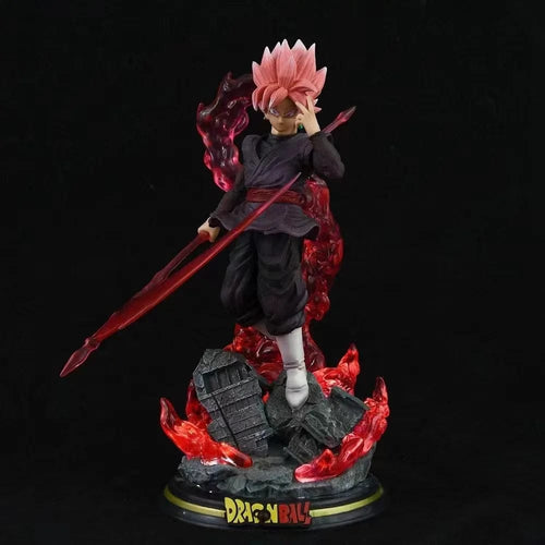 Planet Gates With lights no box 28CM Dragon Ball Z Zamasu Figure Black Goku PVC Action Figures GK Statue with Light Base Collection Model Toys for Children Gift