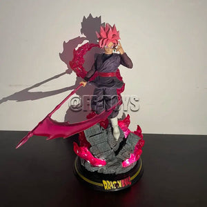 Planet Gates With lights no box 28CM Dragon Ball Z Zamasu Figure Black Goku PVC Action Figures GK Statue with Light Base Collection Model Toys for Children Gift