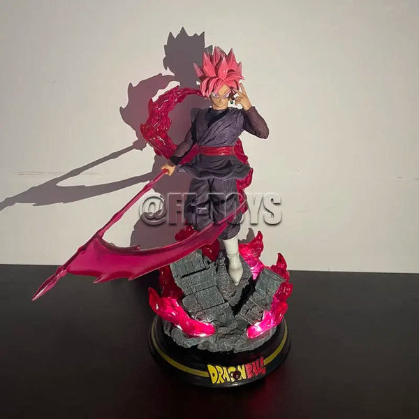 Planet Gates With lights no box 28CM Dragon Ball Z Zamasu Figure Black Goku PVC Action Figures GK Statue with Light Base Collection Model Toys for Children Gift