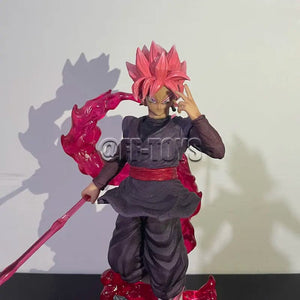 Planet Gates With lights no box 28CM Dragon Ball Z Zamasu Figure Black Goku PVC Action Figures GK Statue with Light Base Collection Model Toys for Children Gift