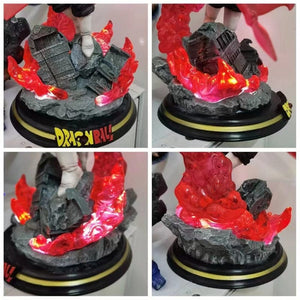 Planet Gates With lights no box 28CM Dragon Ball Z Zamasu Figure Black Goku PVC Action Figures GK Statue with Light Base Collection Model Toys for Children Gift