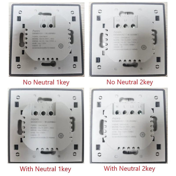 Planet Gates With Neutral 2key / CHINA Aqara E1 Smart Wall Switch Wireless Switch Zigbee 3.0 With/No Neutral One Key Remote Control For Xiaomi Mi Home Homek APP