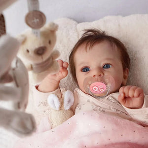 Planet Gates With Random Pacifier / Cloth Body Doll 17-18Inch Finished Reborn Dolls Felicia Silicone Vinyl Or Cloth Doll Lifelike Adorable Newborn Girl Best Christmas Gift for Kids