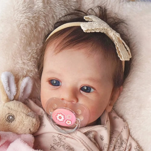 Planet Gates With Random Pacifier / Cloth Body Doll 17-18Inch Finished Reborn Dolls Felicia Silicone Vinyl Or Cloth Doll Lifelike Adorable Newborn Girl Best Christmas Gift for Kids