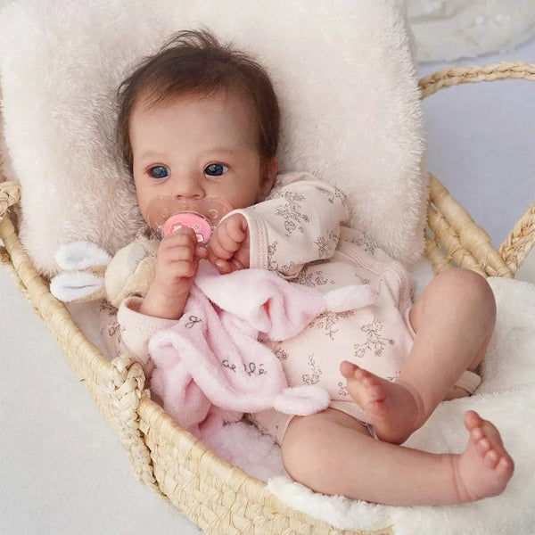 Planet Gates With Random Pacifier / Cloth Body Doll 17-18Inch Finished Reborn Dolls Felicia Silicone Vinyl Or Cloth Doll Lifelike Adorable Newborn Girl Best Christmas Gift for Kids