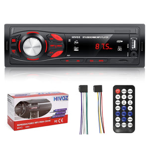 Planet Gates With Remote Controls HIVOZ Car Radio Audio 1 Din Bluetooth Stereo Hands-Free Calling MP3 Player FM Receiver With AUX/USB/TF Card In Dash Kit
