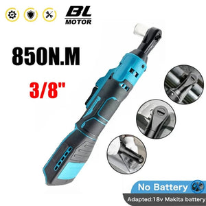 Planet Gates Without Battery 850N.M Cordless Ratchet Wrench 3/8'' Electric Rechargeable Screwdriver Removal Screw Nut Car Repair Tools For Makita 18V Battery