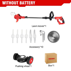 Planet Gates Without Battery / brazil ONEVAN 2500W 20000RPM Electric Lawn Mower Cordless Grass Trimmer Foldable Adjustable Garden Power Tools  For Makita18V Battery