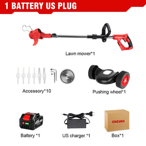 Planet Gates Without Battery / brazil ONEVAN 2500W 20000RPM Electric Lawn Mower Cordless Grass Trimmer Foldable Adjustable Garden Power Tools  For Makita18V Battery