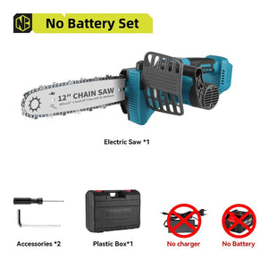 Planet Gates Without Battery / CHINA 12 Inch Brushless Electric Saw With Oiler Cordless Portable Garden Woodworking Cutting Tool Machine For Makita 18V Battery