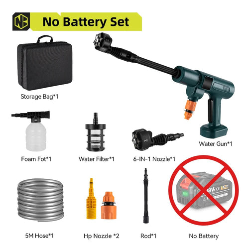 Planet Gates Without Battery NEWBENY 200Bar Brushless High Pressure Car Washer Gun 6 IN 1 Electric Garden Washing Water Wash Spray Gun for Makita 18V Battery