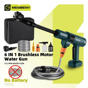 Planet Gates Without Battery NEWBENY 200Bar Brushless High Pressure Car Washer Gun 6 IN 1 Electric Garden Washing Water Wash Spray Gun for Makita 18V Battery