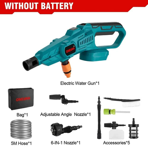 Planet Gates Without Battery ONEVAN 3500W 200Bar Brushless Electric High Pressure Washer Car Wash Water Gun Garden Irrigation Tool for Makita 18V Battery