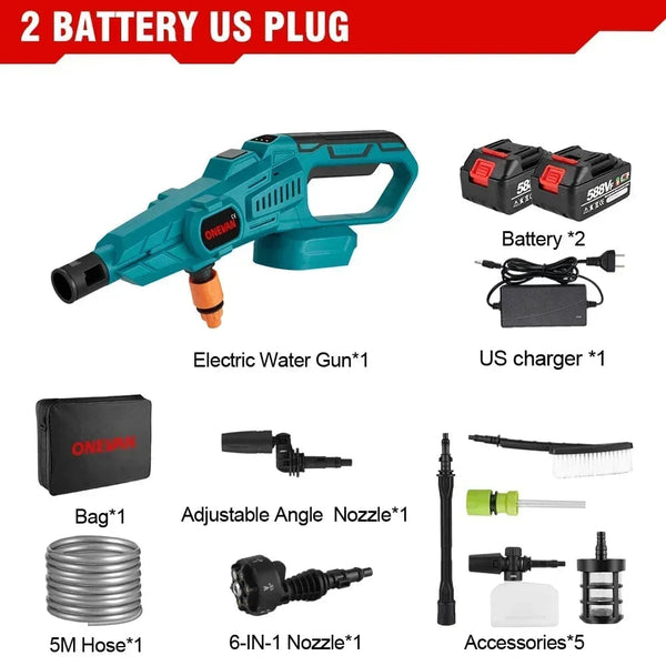 Planet Gates Without Battery ONEVAN 3500W 200Bar Brushless Electric High Pressure Washer Car Wash Water Gun Garden Irrigation Tool for Makita 18V Battery
