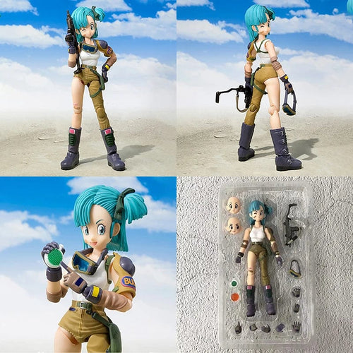 Planet Gates without box 13.5cm 13.5cm Anime Dragon Ball Figures Bulma Goku Action Figure Movable PVC Collection Doll SHF Childhood Son Goku Figurine Model Toys