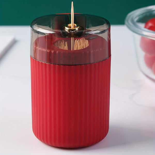 Planet Gates Without Toothpicks / Red 1pc, Toothpick Box, Light Luxury Creative Storage Toothpick Box, Creative Design Swab Jar, Automatic Release Press-type Plastic Toothpick Box, Dental Floss Box, Home Accessories