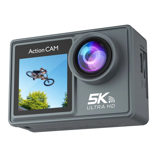 Planet Gates Without Touch Screen 1 / With 128GB Card 5K Action Camera 4K60FPS Dual IPS Touch LCD WiFi 170° 30M Waterproof 5X Zoom Anti-shake Sports Camera With Remote Control