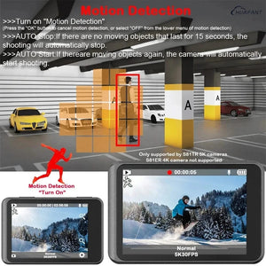 Planet Gates Without Touch Screen 1 / With 128GB Card 5K Action Camera 4K60FPS Dual IPS Touch LCD WiFi 170° 30M Waterproof 5X Zoom Anti-shake Sports Camera With Remote Control