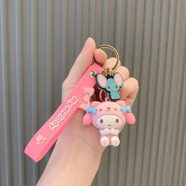 Planet Gates WJ046C5 Sanrio Hello Kitty My Melody Kuromi Cinnamoroll Kawaii Fashion Keychain Boy Girl Bag Pendant Cute Doll Child Toys Birthday Gifts