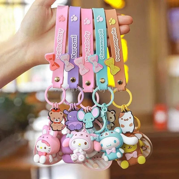 Planet Gates WJ046C5 Sanrio Hello Kitty My Melody Kuromi Cinnamoroll Kawaii Fashion Keychain Boy Girl Bag Pendant Cute Doll Child Toys Birthday Gifts