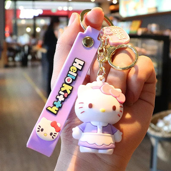 Planet Gates WJ048C4 Kawaii Anime Sanrio Hello Kitty Keychain Pendant Holder Key Chain Car Keyring Mobile Phone Bag Hanging Jewelry Kids Toys Gifts