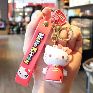 Planet Gates WJ048C6 Kawaii Anime Sanrio Hello Kitty Keychain Pendant Holder Key Chain Car Keyring Mobile Phone Bag Hanging Jewelry Kids Toys Gifts