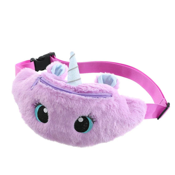 Planet Gates WJ27-4 Children's Fanny Pack Cute Unicorn  Plush Toys Belt Gradient Color Chest Bag Cartoon Coin Purse Travel Chest Bag Girls Waist Bag