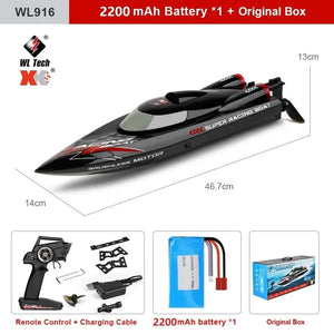 Planet Gates WL916 55KM 1B WLtoys WL916 WL915-A RC Boat 2.4Ghz 55KM/H Brushless High Speed Racing Ship 2200mAh Remote Control Speedboat Toys For Adults