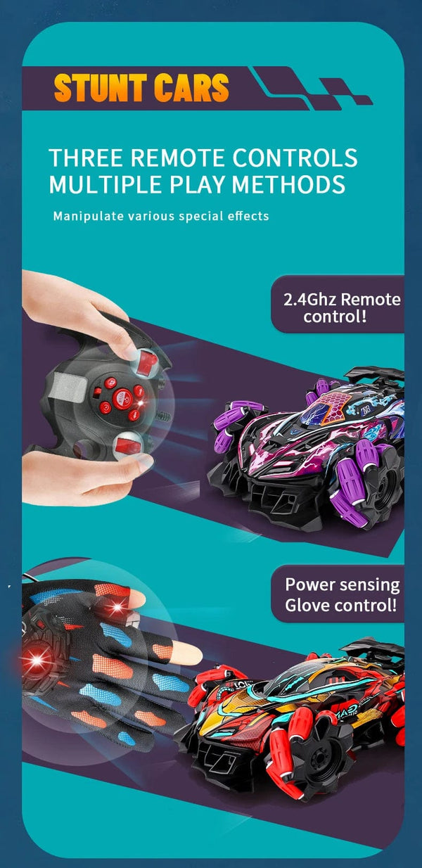 Planet Gates WLtoys F1 RC Drift Car With Music Led Lights 2.4G Glove Gesture Radio Remote Control Spray Stunt Cars 4WD Electric Children Toys