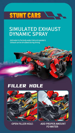 Planet Gates WLtoys F1 RC Drift Car With Music Led Lights 2.4G Glove Gesture Radio Remote Control Spray Stunt Cars 4WD Electric Children Toys